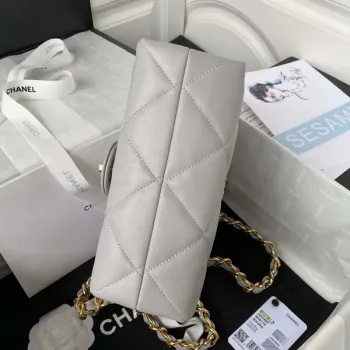 Chanel AS3499 Flap Bag Lambskin Gray