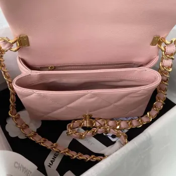 Chanel AS3499 Flap Bag Lambskin Pink