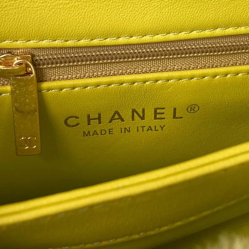 Chanel AS3498 Flap Bag Shearling Yellow