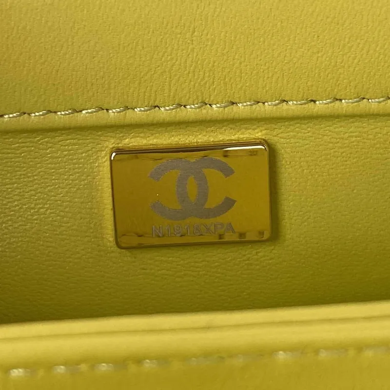 Chanel AS3498 Flap Bag Shearling Yellow