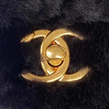 Chanel AS3498 Flap Bag Shearling Black