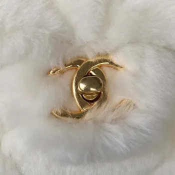 Chanel AS3498 Flap Bag Shearling Beige