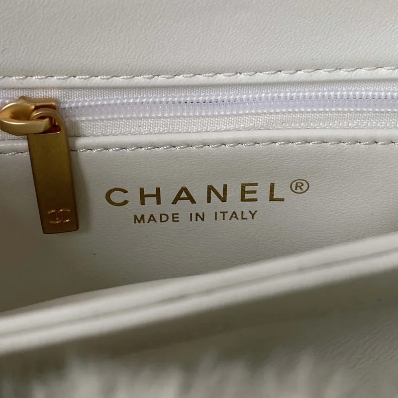 Chanel AS3498 Flap Bag Shearling Beige