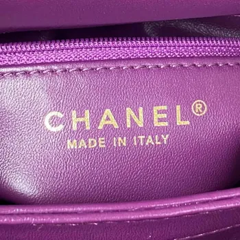 Chanel AS3498 Flap Bag Shearling Purple