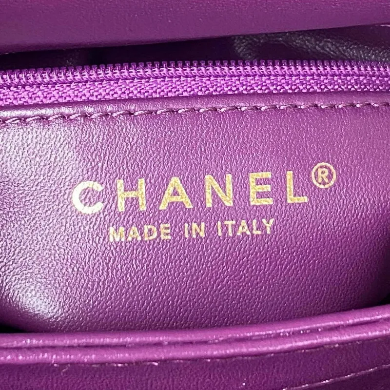 Chanel AS3498 Flap Bag Shearling Purple