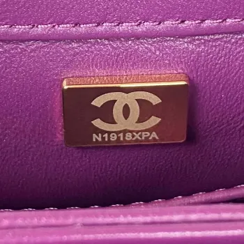 Chanel AS3498 Flap Bag Shearling Purple