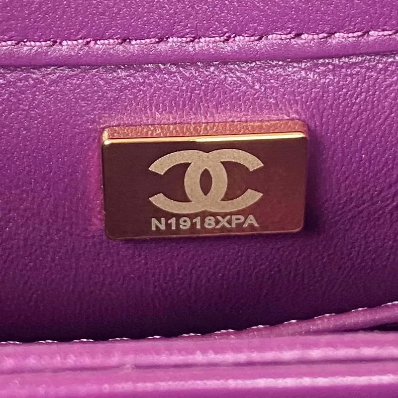 Chanel AS3498 Flap Bag Shearling Purple