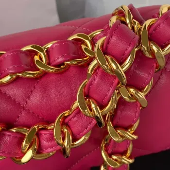Chanel flap bag Lambskin AS3498 Rose Red