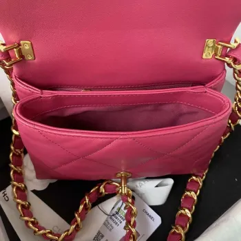 Chanel flap bag Lambskin AS3498 Rose Red