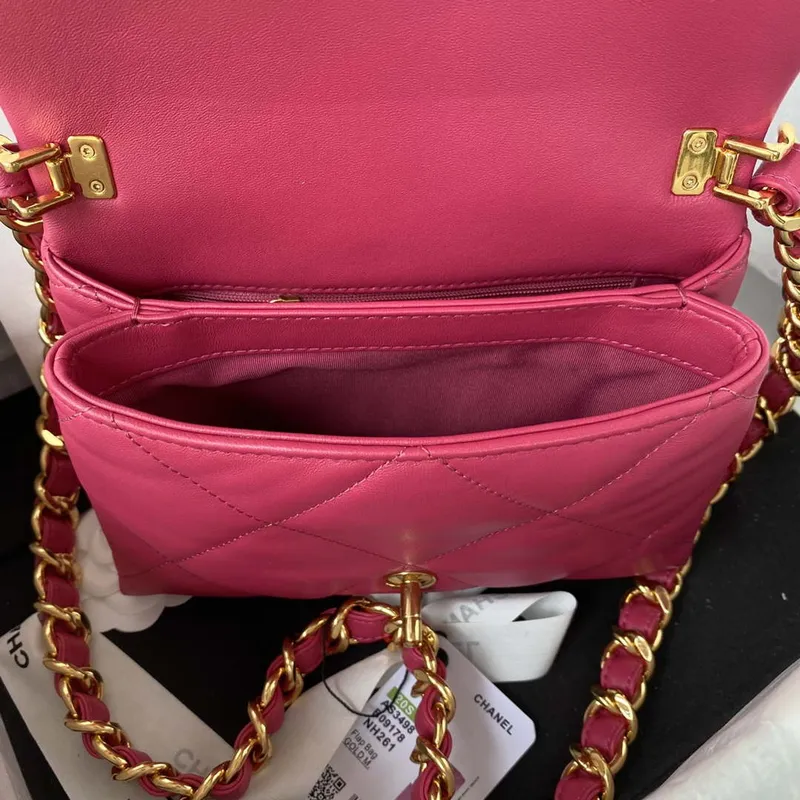 Chanel flap bag Lambskin AS3498 Rose Red