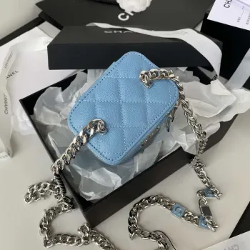 Chanel AP2718 Small Vanity With Chain Calfskin Blue