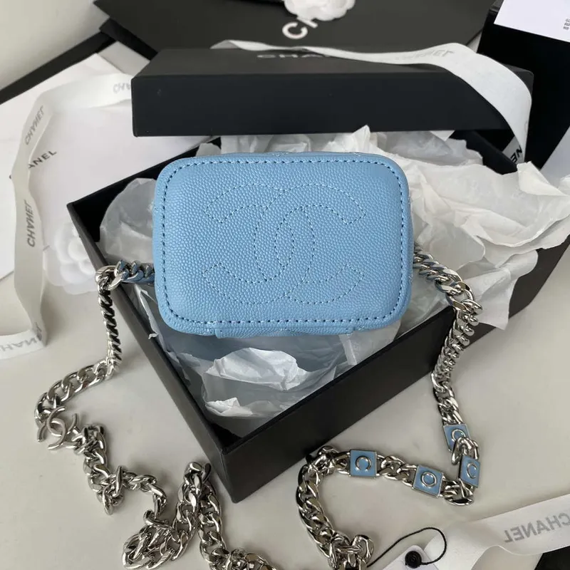 Chanel AP2718 Small Vanity With Chain Calfskin Blue