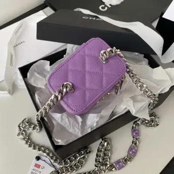 Chanel AP2718 Small Vanity With Chain Calfskin Purple