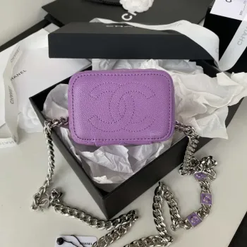Chanel AP2718 Small Vanity With Chain Calfskin Purple