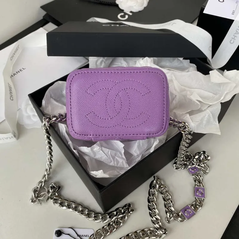 Chanel AP2718 Small Vanity With Chain Calfskin Purple