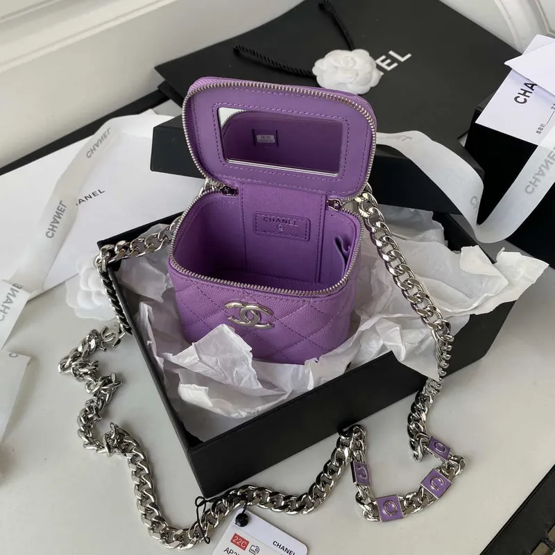 Chanel AP2718 Small Vanity With Chain Calfskin Purple
