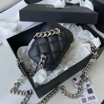 Chanel AP2718 Small Vanity With Chain Calfskin Black
