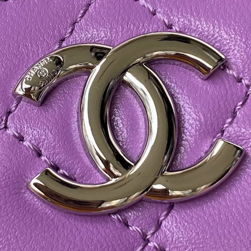 Chanel AP2718 Small Vanity With Chain Purple Lambskin