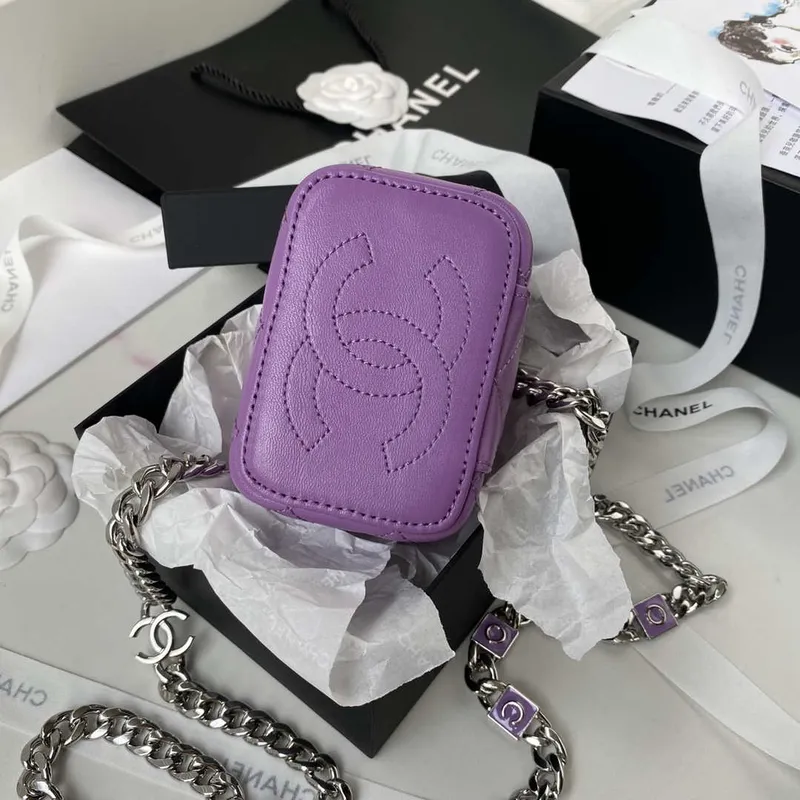 Chanel AP2718 Small Vanity With Chain Purple Lambskin