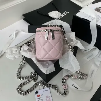 Chanel AP2718 Small Vanity With Chain Pink Lambskin