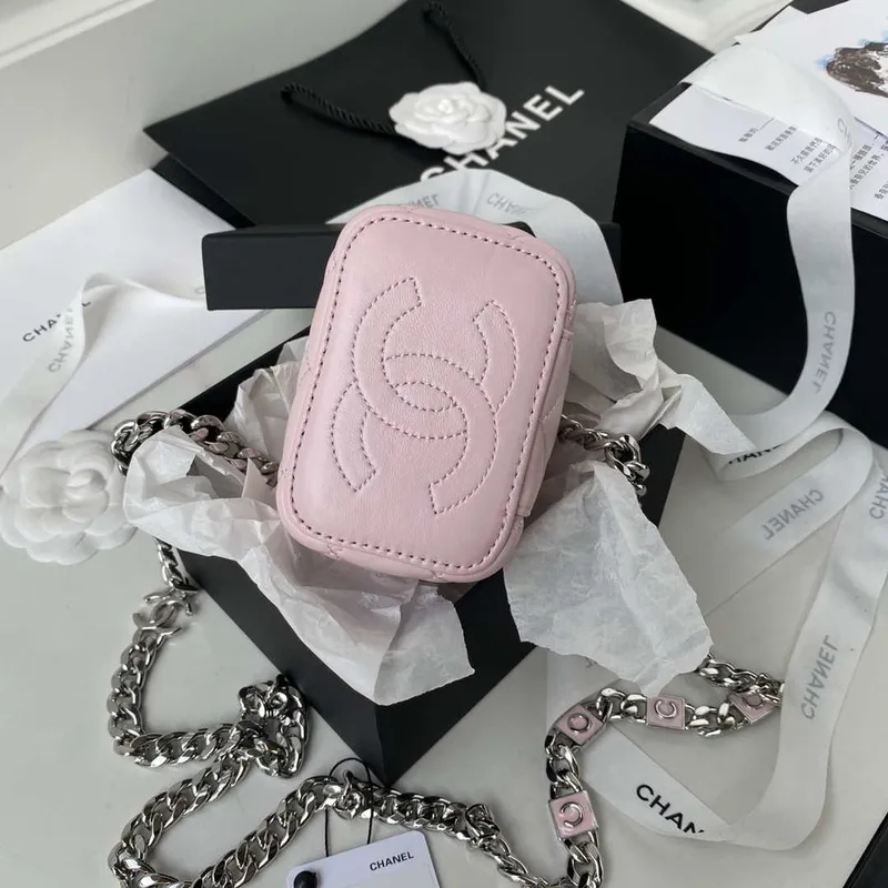 Chanel AP2718 Small Vanity With Chain Pink Lambskin