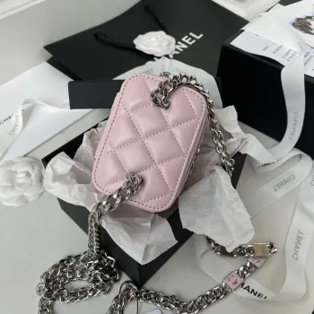 Chanel AP2718 Small Vanity With Chain Pink Lambskin
