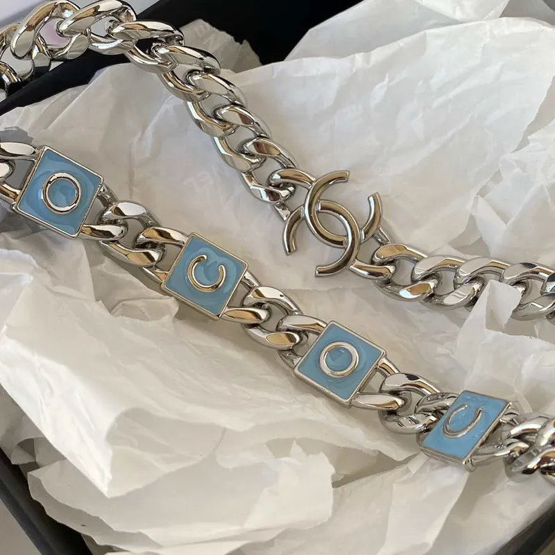 Chanel AP2718 Small Vanity With Chain Blue Lambskin