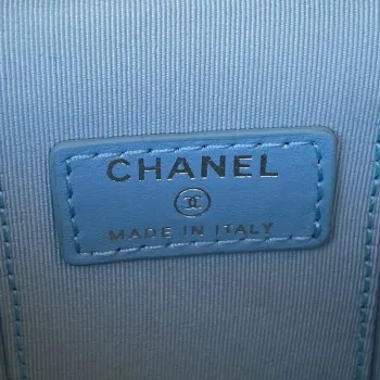 Chanel AP2718 Small Vanity With Chain Blue Lambskin