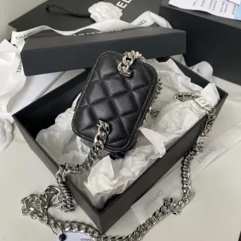 Chanel AP2718 Small Vanity With Chain Black Lambskin