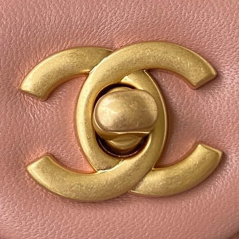 Chanel AS1787 Mini Flap Bag Lambskin Light Pink Gold