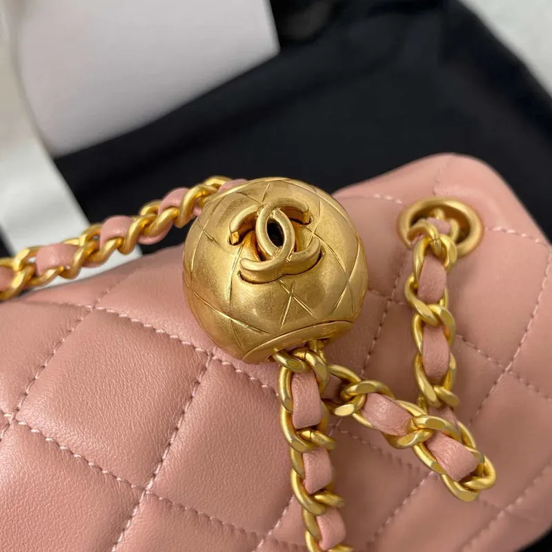 Chanel AS1787 Mini Flap Bag Lambskin Light Pink Gold