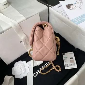 Chanel AS1787 Mini Flap Bag Lambskin Light Pink Gold