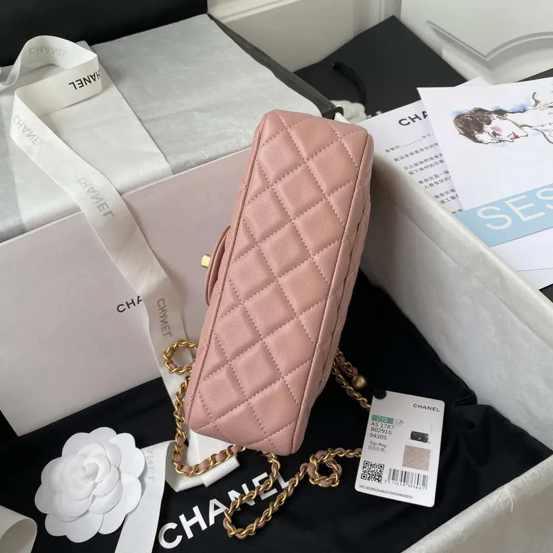 Chanel AS1787 Mini Flap Bag Lambskin Light Pink Gold
