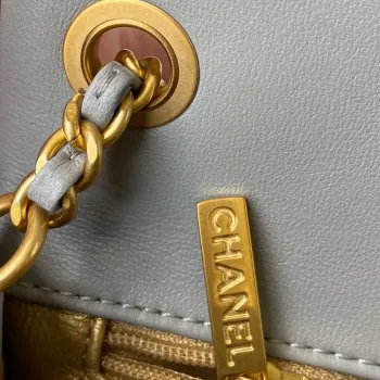 Chanel AS1787 Mini Flap Bag Lambskin Gray Gold