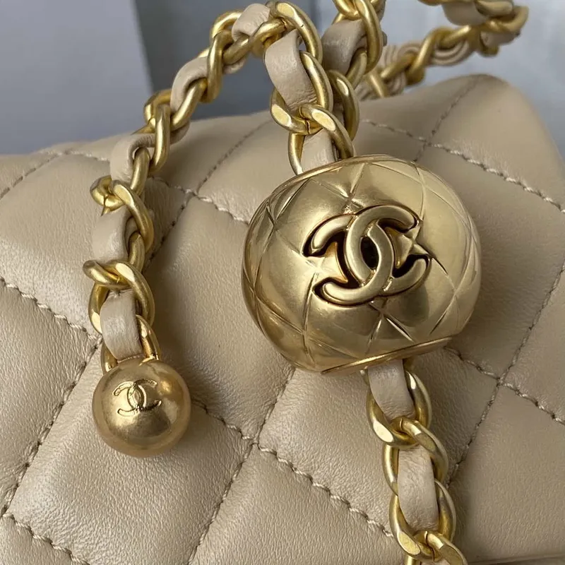 Chanel AS1787 Mini Flap Bag Lambskin Apricot Gold