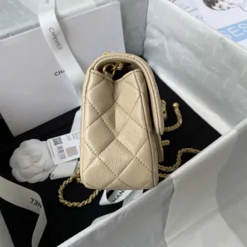 Chanel AS1787 Mini Flap Bag Lambskin Apricot Gold