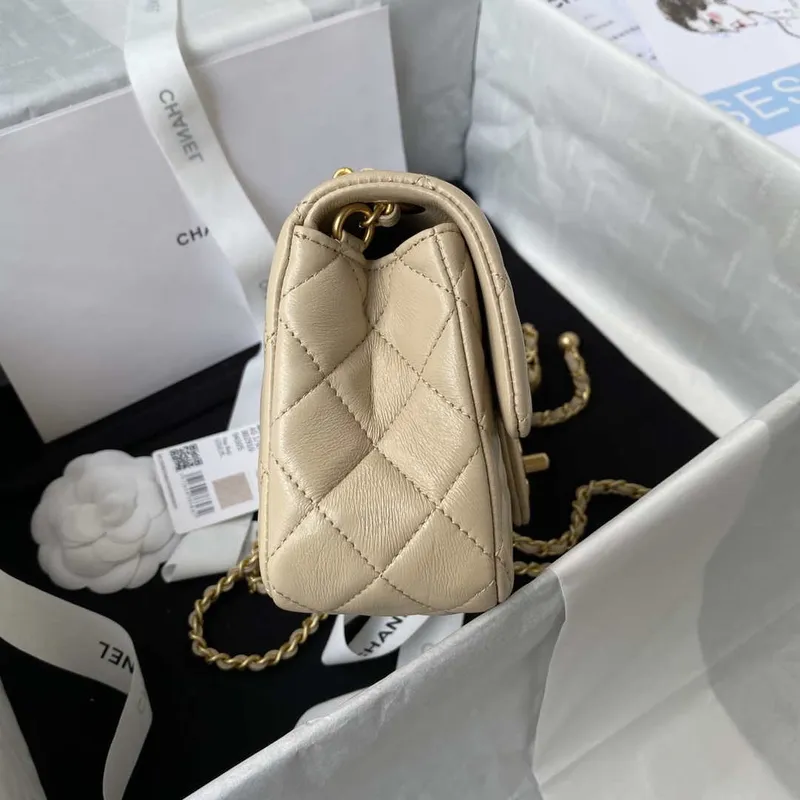 Chanel AS1787 Mini Flap Bag Lambskin Apricot Gold
