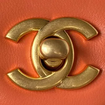 Chanel AS1787 Mini Flap Bag Lambskin Orange Gold