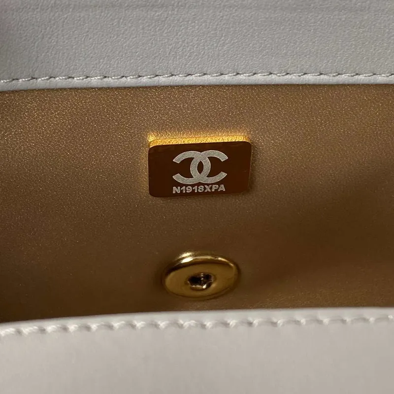 Chanel AS1787 Mini Flap Bag Football Lambskin Gray Gold