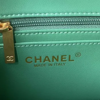 Chanel AS1787 Mini Flap Bag Lambskin Green Gold