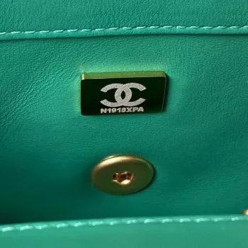 Chanel AS1787 Mini Flap Bag Lambskin Green Gold