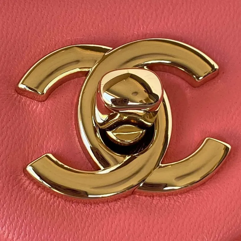 Chanel AS1787 Mini Flap Bag Football Lambskin Pink Gold