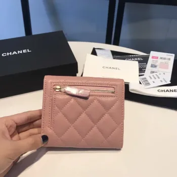 Chanel AP0231 Classic Small FLAP Wallet Calfskin Pink Gold