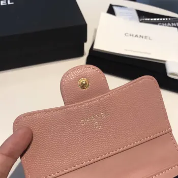 Chanel AP0231 Classic Small FLAP Wallet Calfskin Pink Gold