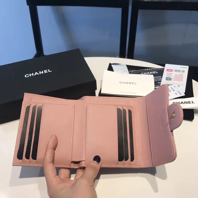 Chanel AP0231 Classic Small FLAP Wallet Calfskin Pink Gold