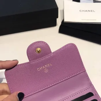 Chanel AP0231 Classic Small FLAP Wallet Calfskin Purple Gold