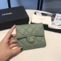 Chanel AP0231 Classic Small FLAP Wallet Calfskin Green Gold