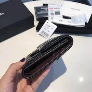 Chanel AP0231 Classic Small FLAP Wallet Lambskin Black Gold