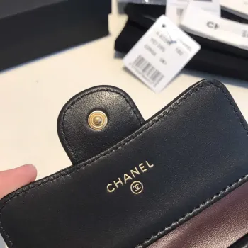 Chanel AP0231 Classic Small FLAP Wallet Lambskin Black Gold