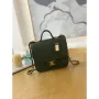 Chanel AS3652 Small Flap Bag with Top Handle Calfskin & Gold Tone Metal Dark Green